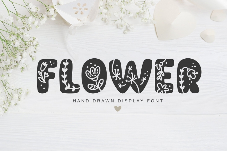 Flower Hand Drawn display Font Download