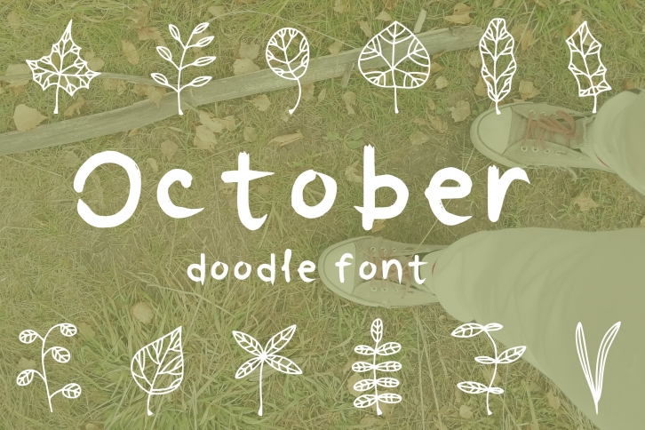 October leaves doodle Font Download