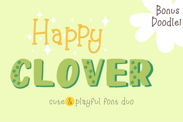 Happy Clover Font Duo + Doodles Font Download