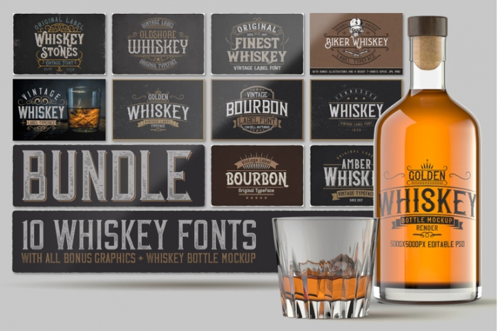 Whiskey Fonts Bundle Font Download