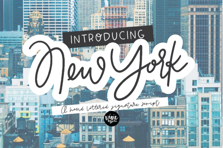 NEW YORK a Hand Lettered Signature Script Font Font Download