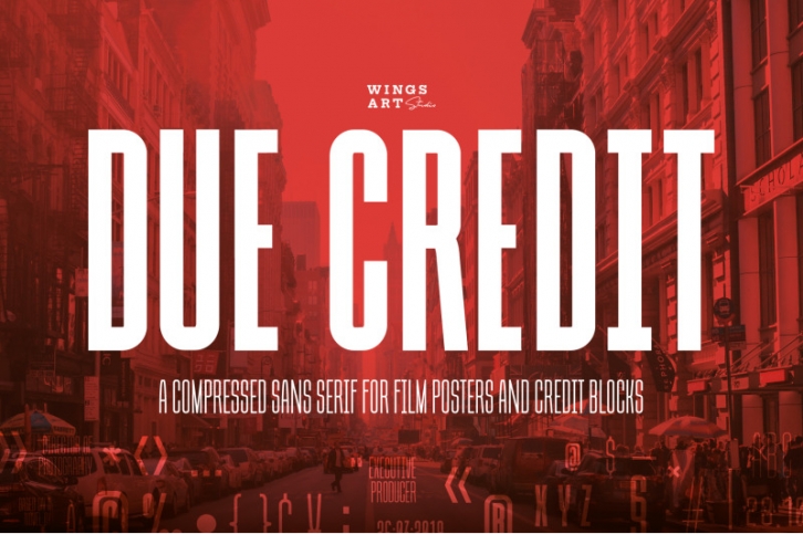 Due Credit - The Compressed Poster Font Font Download