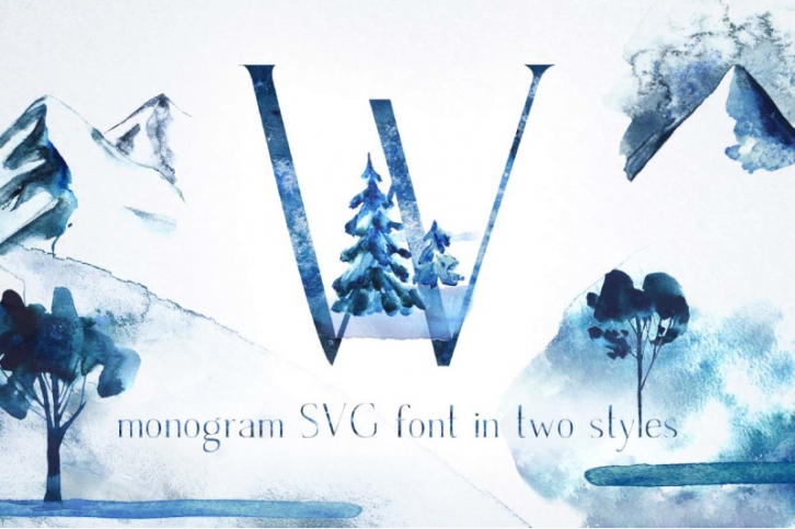 Winter Fairytale SVG font in two styles Font Download