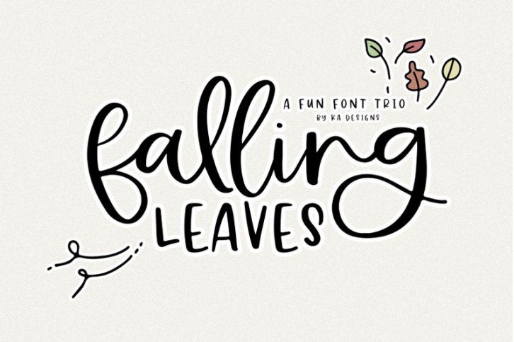 Falling Leaves - Script &amp;amp; Print Font Trio Font Download