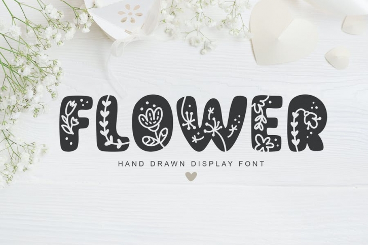 Flower Hand Drawn display Font Font Download