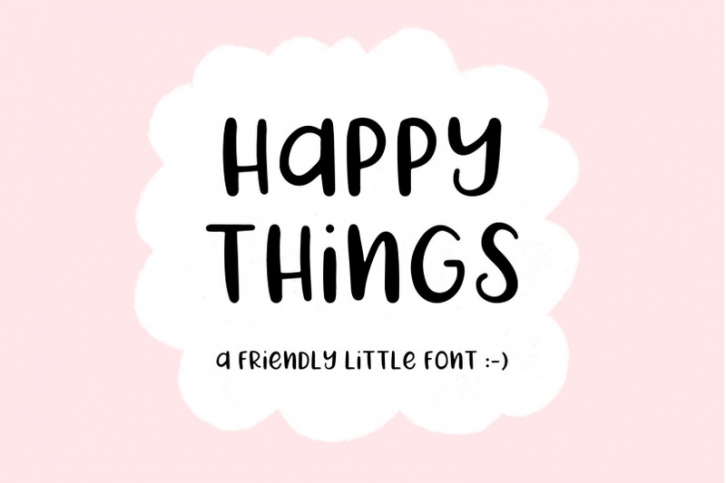 Happy Things | A Hand Drawn Font Font Download