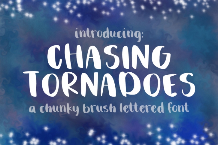 Chasing Tornadoes - Hand Lettered Chunky Brush Font Font Download
