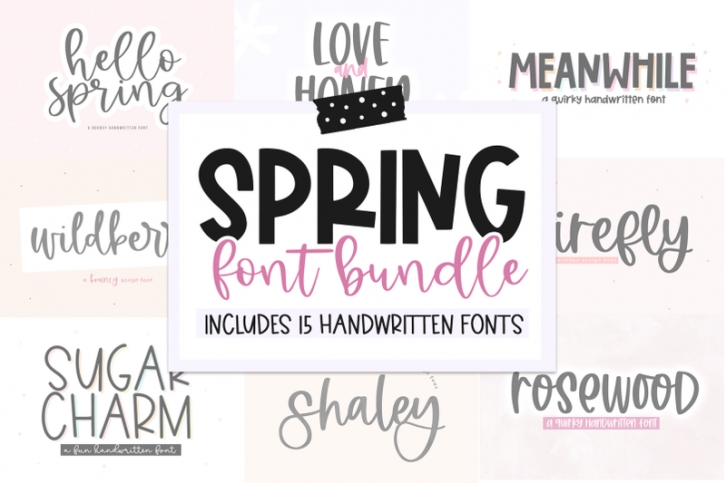 Spring Handwritten Font Bundle Font Download