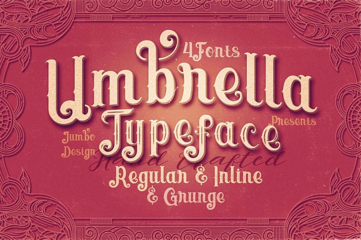 Umbrella - 4 Display Fonts Font Download