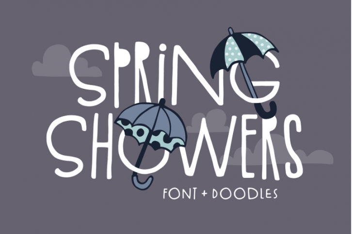 Spring Showers Font + Doodles Font Download