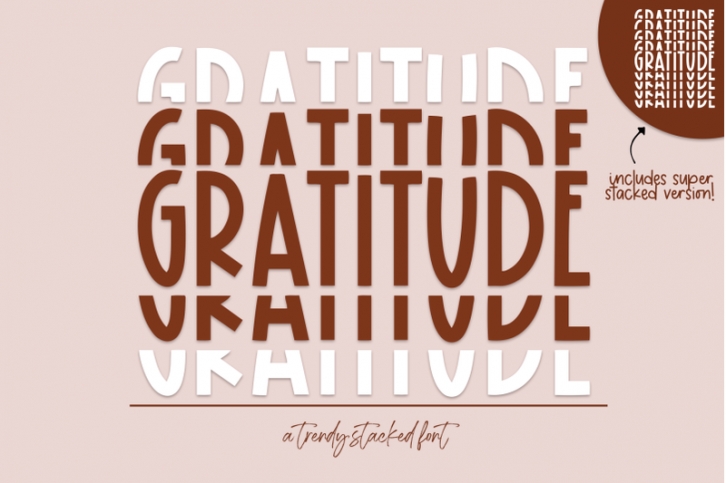Gratitude - A Fun Stacked / Mirror Font Font Download