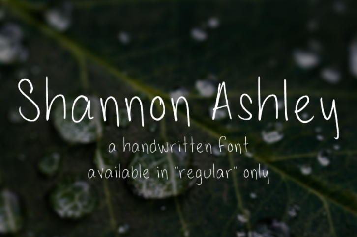 ShannonAshley - a Handwritten Font Font Download