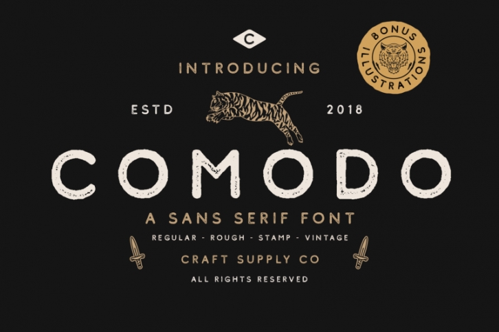 Comodo Font Family + Illustrations Font Download