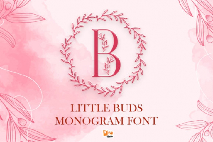 Little Buds Monogram Wreath Font Download