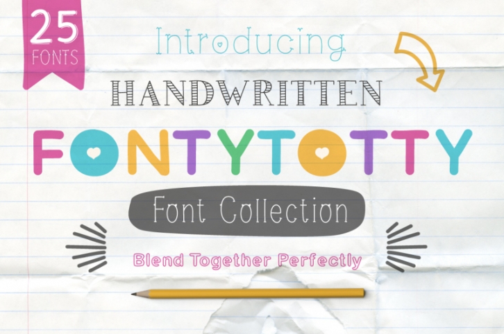 Fontytotty 25 Font Collection Font Download