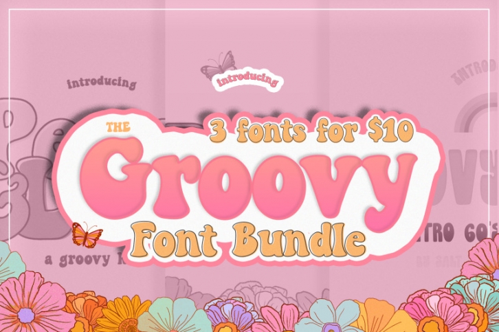 The Boho Font Bundle (Groovy Fonts, Vintage Fonts, Boho Fonts) Font Download