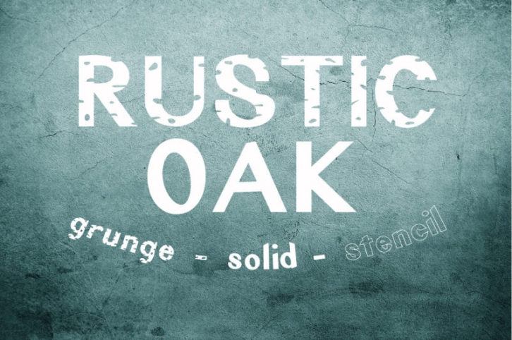 Rustic Oak: A Grunge, Solid, and Stencil Font Font Download