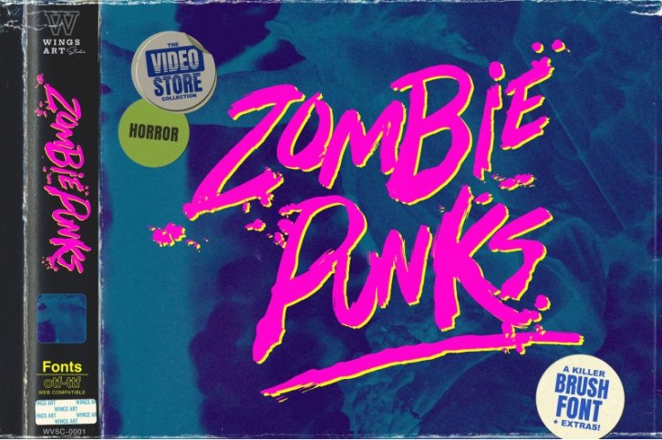 Zombie Punks - The 80s Horror Movie Font Font Download