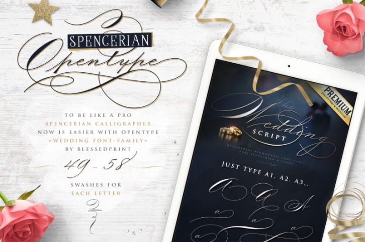 The Wedding Script font & invitation Font Download