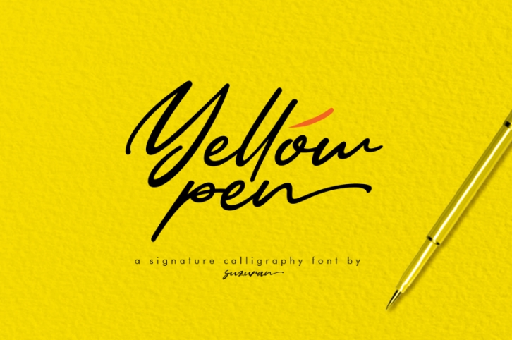 Yellow Pen Script + Bonus Font Download