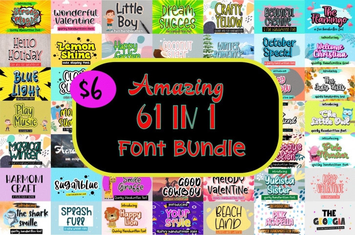 Amazing 61 in 1 Bundle Font Download