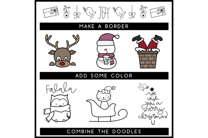 Merry and Bright - A Christmas / Winter Doodles Font Font Download