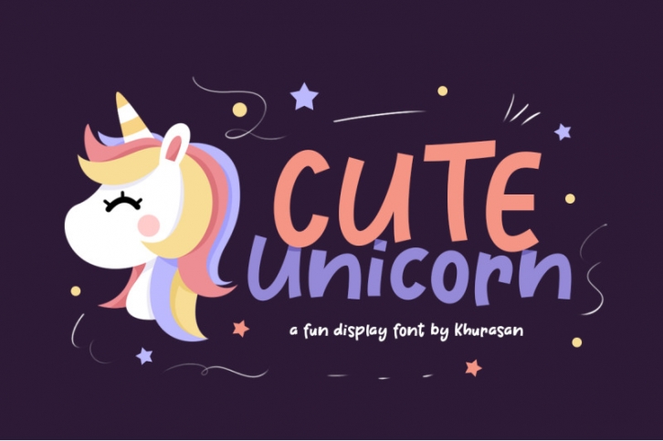 Cute Unicorn + Vector Font Download