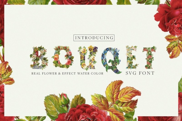 Bouqet Flower & water Color Font Download