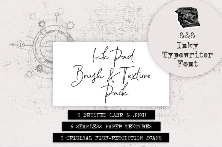 Typewriter Font & Ink Stamp Texture Pack Font Download