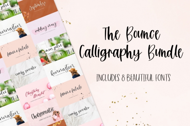 The Bounce Calligraphy Font Bundle Font Download