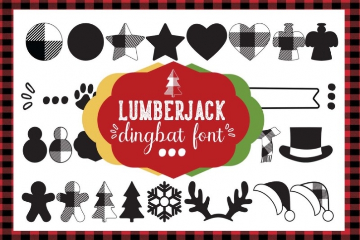 Lumberjack dingbat font, Combinable Christmas elements Font Download