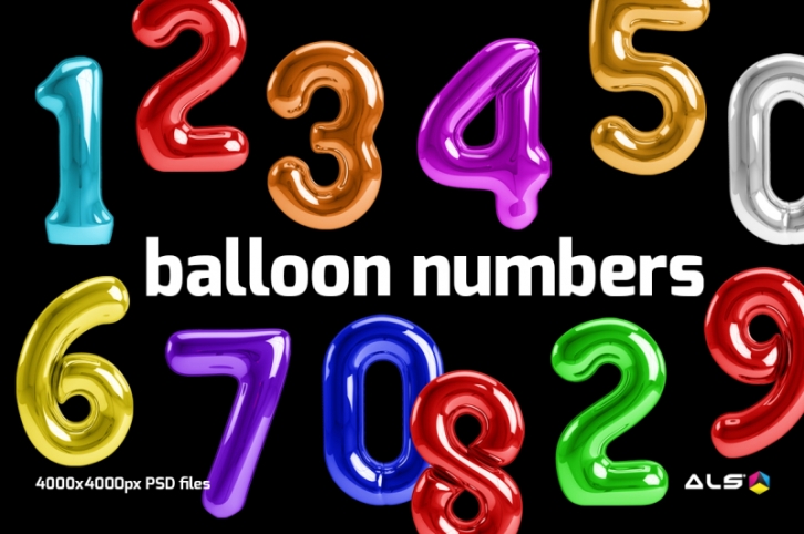 Balloon numbers Font Download