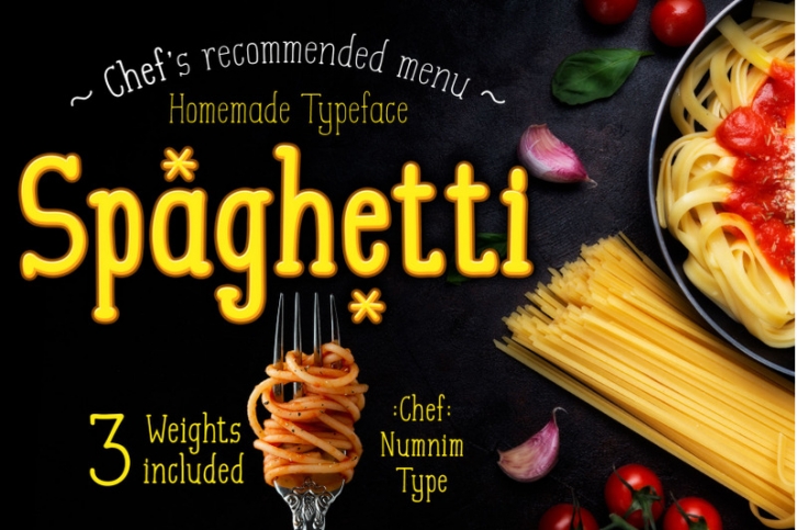 Spaghetti handwritten font Font Download