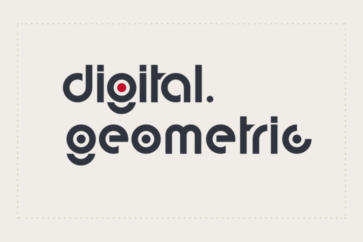 digital geometric Font Download