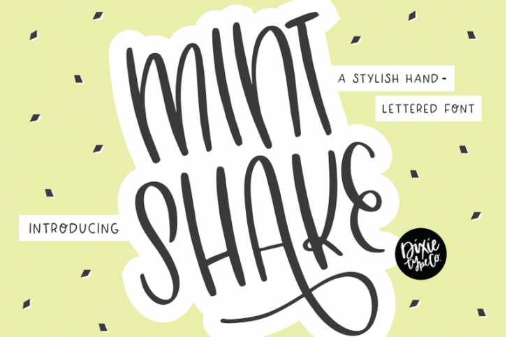 MINT SHAKE  a Stylish Hand Lettered Font Font Download