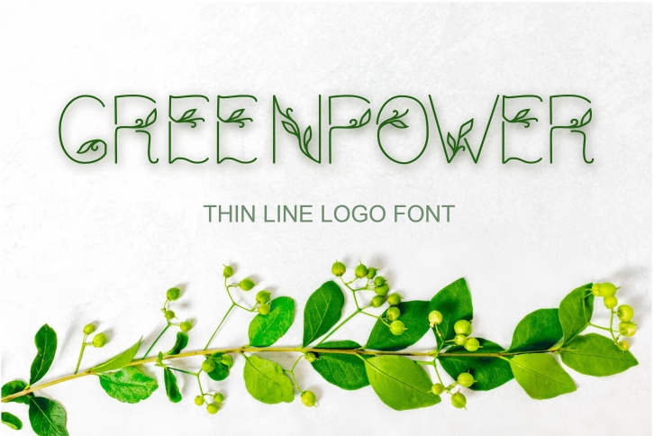 ECO BIO THIN LOGO GREENPOWER Font Download