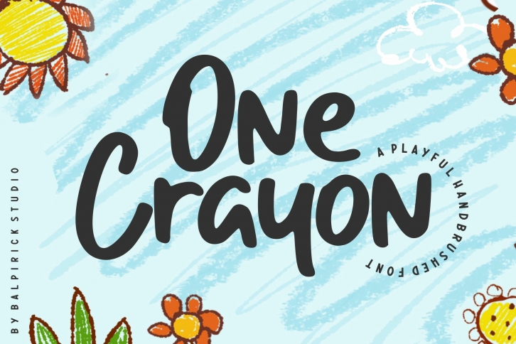 One Crayon Playful Handbrushed Font Download