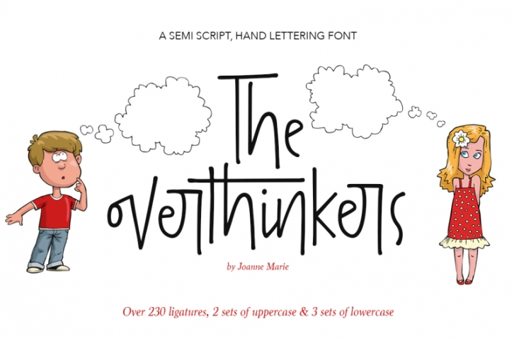 The overthinkers hand lettering font Font Download