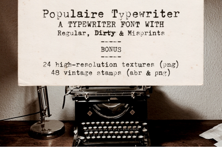Populaire Typewriter Font & Extras Font Download
