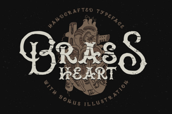 Brass heart font Font Download