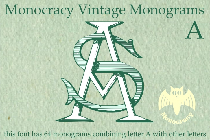 Monocracy Vintage Monograms Pack ABCDEFG Font Download