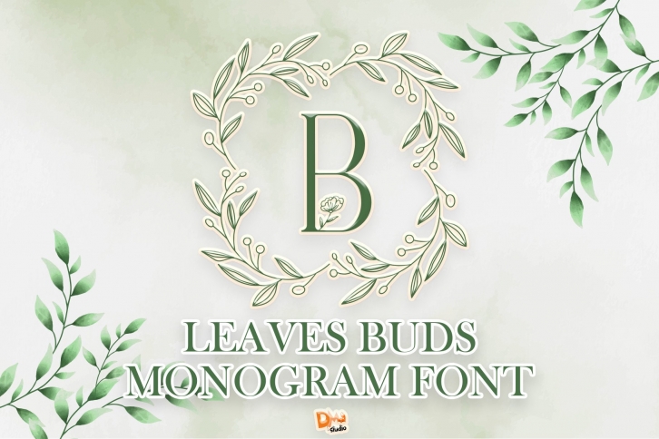 Leave Buds Monogram Font Download