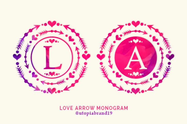 Love Arrow Monogram Font Download