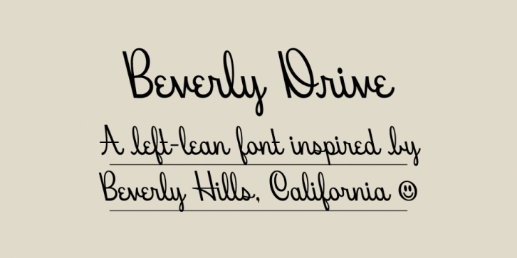 Beverly Drive Left Font Download