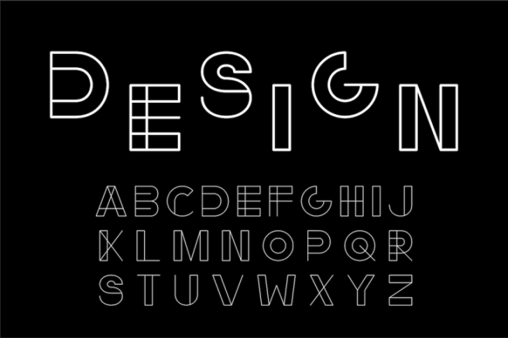 English alphabet, minimalistic design Font Download