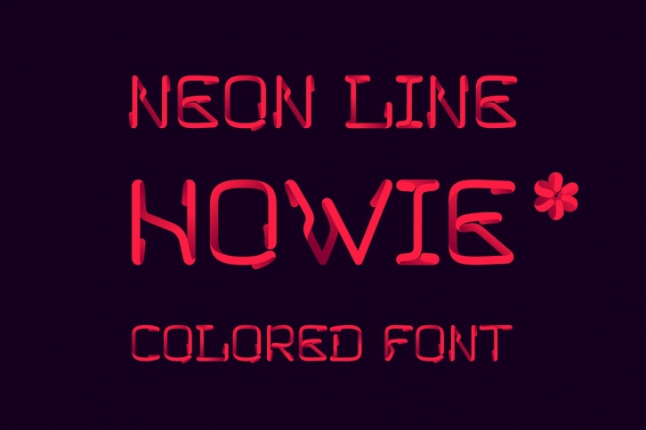 Howie neon line colored font Font Download
