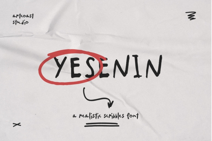 SA Yesenin Realistic Scribbles Font Font Download