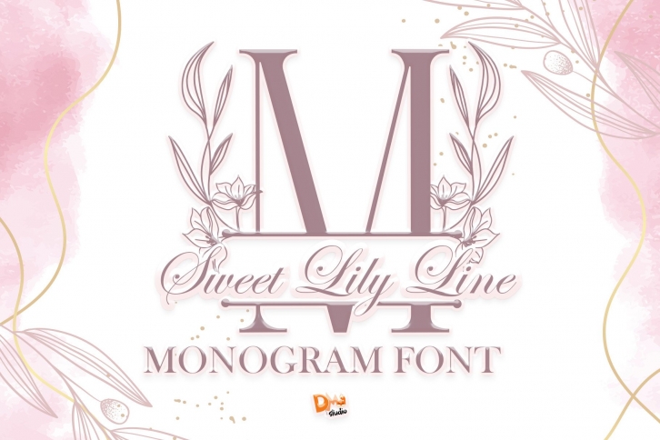 Sweet Lily Line Monogram Font Download