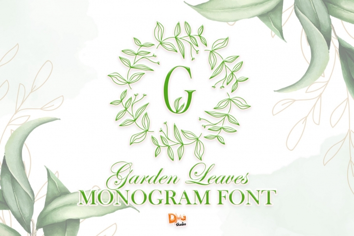 Garden Leaves Monogram Font Download