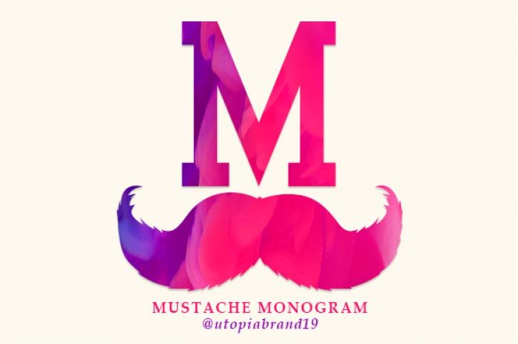 Mustache Monogram Font Download